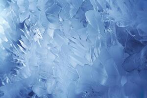 Abstract ice textures on car window in winter. Frosted Glass and Ice. A Textured Look. backgrounds and textures concept. AI Generative photo