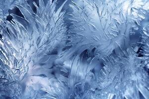 Abstract ice textures on car window in winter. Frosted Glass and Ice. A Textured Look. backgrounds and textures concept. AI Generative photo