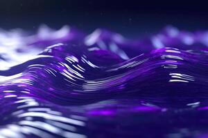 3D renders technological waves with purple, and vibrant colors. AI Generative photo