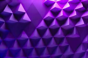 Purple Gradient Abstract Illustration. 3D triangle Background. Computer Art Design Template. AI Generative photo