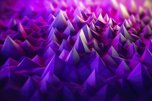 Purple Gradient Abstract Illustration. 3D triangle Background. Computer Art Design Template. AI Generative photo