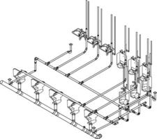 3D illustration of building piping vector