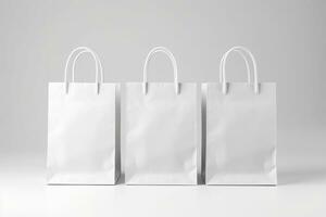 Shopping bag mockup design on white background. Generative AI photo