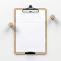 Clipboard is isolated on white background. Generative AI photo