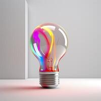 3d light on in the white background. Generative AI photo