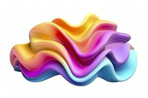 3d colorful volumetric gradient shape isolated on a white background. AI Generative photo