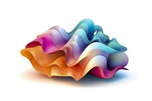 3d colorful volumetric gradient shape isolated on a white background. AI Generative photo