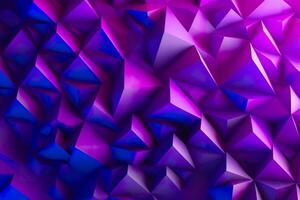 Purple Gradient Abstract Illustration. 3D triangle Background. Computer Art Design Template. AI Generative photo