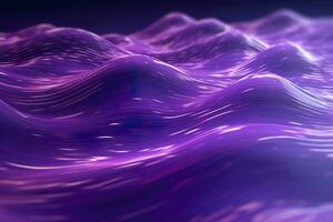 3D renders technological waves with purple, and vibrant colors. AI Generative photo