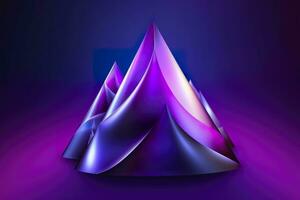 Purple Gradient Abstract Illustration. 3D triangle Background. Computer Art Design Template. AI Generative photo