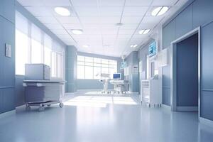 Ideal Healthcare Background with Surrealist Blurry Hospital Scene. AI Generative photo