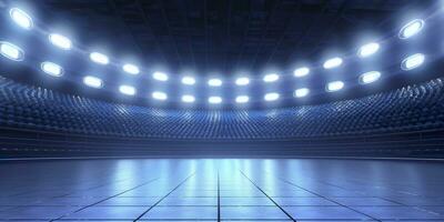 The football stadium at night. Generative AI photo