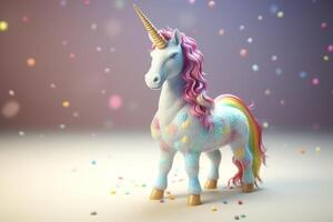 Beautiful unicorn with light colors. AI Generative photo