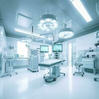 equipment and medical devices in modern operating room. AI Generative photo