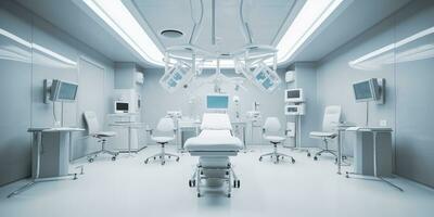 minimalista diseño interior de operando habitación en moderno clínica. ai generativo foto