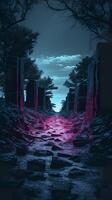 At night in Stone Road. Generative AI photo