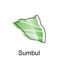 Map City of Sumbul Logo Vector Design. Abstract, designs concept, logos, logotype element for template.