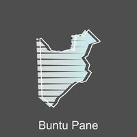 High detailed vector map of Buntu Pane City modern outline, Logo Vector Design. Abstract, designs concept, logo, logotype element for template.