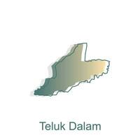 Map City of Teluk Dalam Logo Vector Design. Abstract, designs concept, logos, logotype element for template.