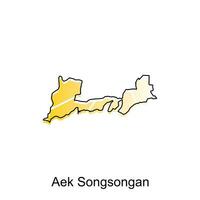 Map City of Aek Songsongan Logo Vector Design. Abstract, designs concept, logos, logotype element for template.