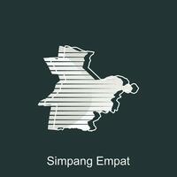 Map City of Simpang Empat Logo Vector Design. Abstract, designs concept, logos, logotype element for template.