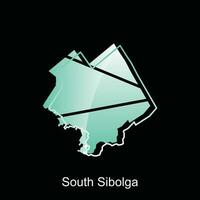 Map City of South Sibolga illustration design with outline on Black background, design template suitable for your company vector