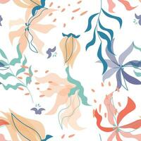 Abstract flat hand draw floral pattern background. Vector. vector