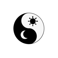 yin Yang symbole avec Soleil et lune. png