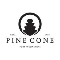 abstract simple pinecone logo pine tree design,for business,badge,emblem,pine plantation,pine wood industry vector