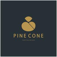 abstract simple pinecone logo pine tree design,for business,badge,emblem,pine plantation,pine wood industry vector