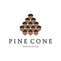 abstract simple pinecone logo pine tree design,for business,badge,emblem,pine plantation,pine wood industry vector