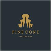 abstract simple pinecone logo pine tree design,for business,badge,emblem,pine plantation,pine wood industry vector