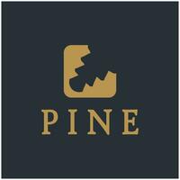 resumen sencillo piña logo pino árbol diseñado para negocio,insignia,emblema,pino plantación,pino madera industria vector