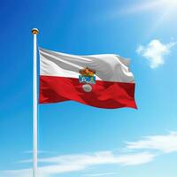 ondulación bandera de Cantabria es un comunidad de España en asta de bandera foto