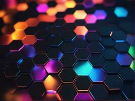 Abstract background hexagon network technology AI Generated photo