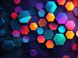 Abstract background hexagon network technology AI Generated photo