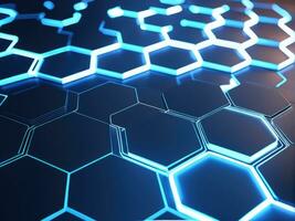 Abstract background hexagon network technology AI Generated photo