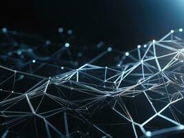 Abstract connected dots on bright background. Technology concept AI Generated photo