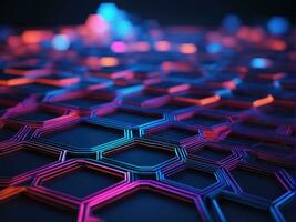 Abstract background hexagon network technology AI Generated photo