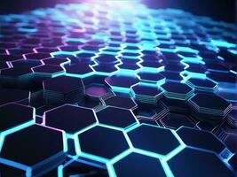 Abstract background hexagon network technology AI Generated photo