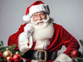 Studio photo of Santa Claus on white background AI Generated