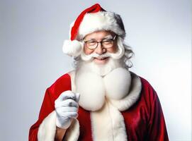 Studio photo of Santa Claus on white background AI Generated