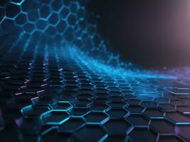 Abstract background hexagon network technology AI Generated photo