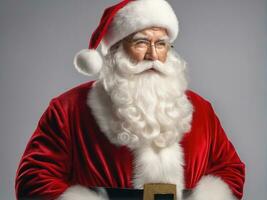 Studio photo of Santa Claus on white background AI Generated
