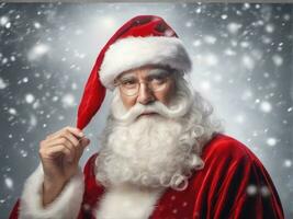 Studio photo of Santa Claus on white background AI Generated