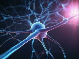 Neurons communicate with each other using electrochemical signals, Nerve cell, AI Generated photo