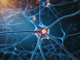 Neurons communicate with each other using electrochemical signals, Nerve cell, AI Generated photo