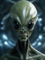 Photography of an ultra realistic Alien in dramatic light AI Generated photo