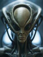 Photography of an ultra realistic Alien in dramatic light AI Generated photo