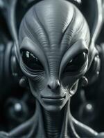 Photography of an ultra realistic Alien in dramatic light AI Generated photo